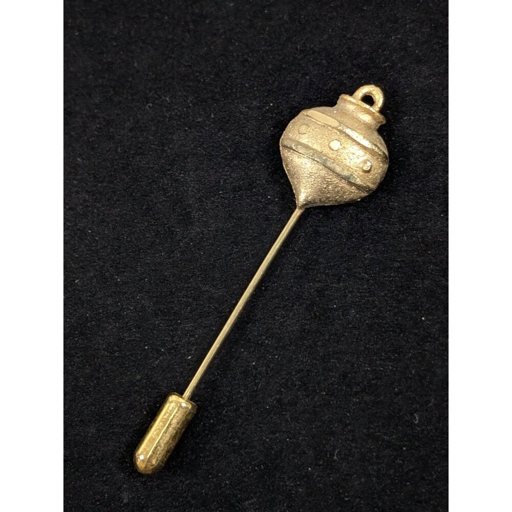 Vintage‎ Gold Tone Filigree Christmas Ornament Stick Pin